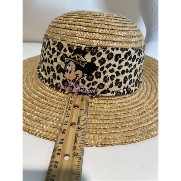 Walt Disney World Animal Kingdom 100% Straw Sun Hat Kids Minnie Mouse Leopard - Picture 8 of 8